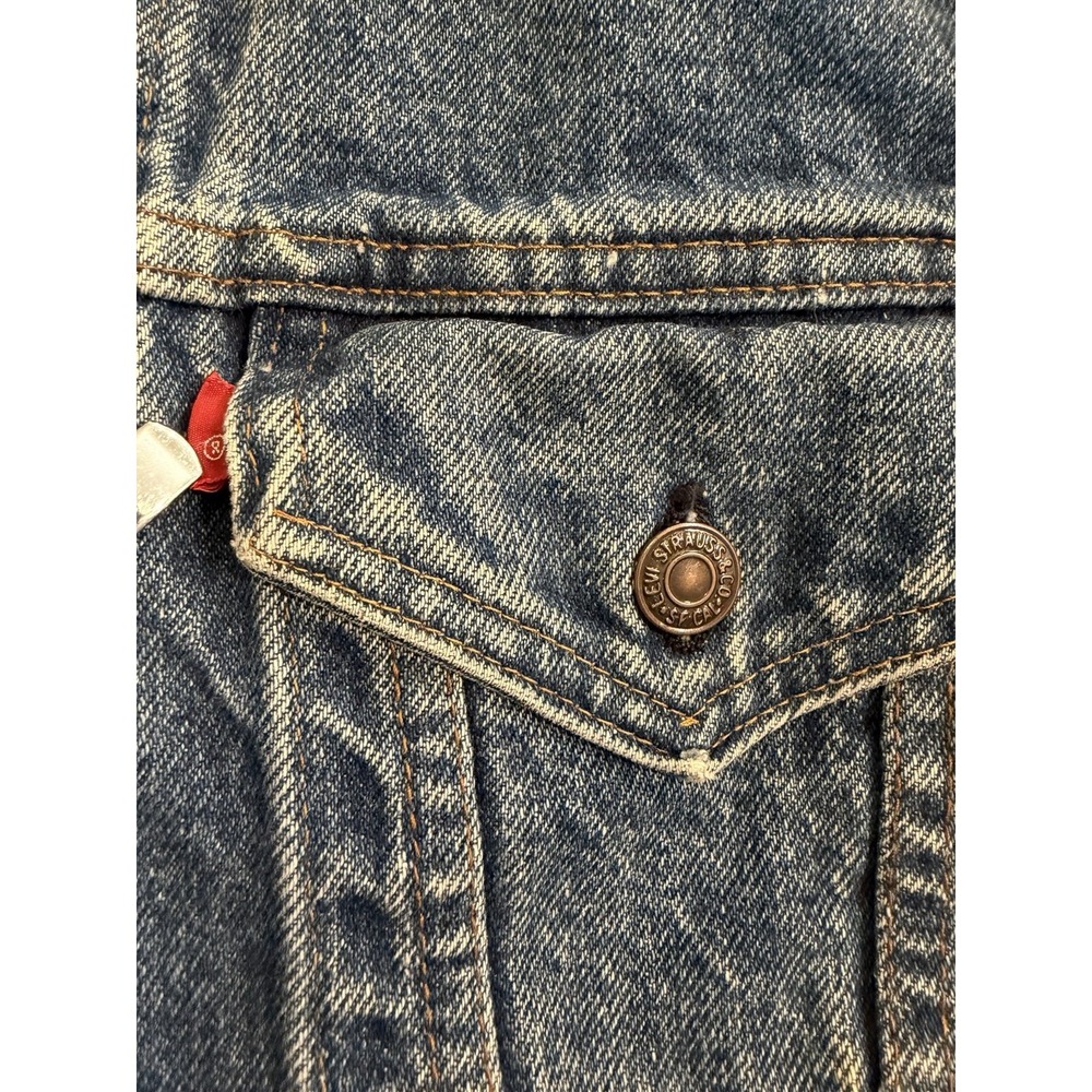 Levis Denim Jean Jacket Mens 40 Vintage 70505 0217 Trucker Red Tab USA Trucker - Picture 7 of 13